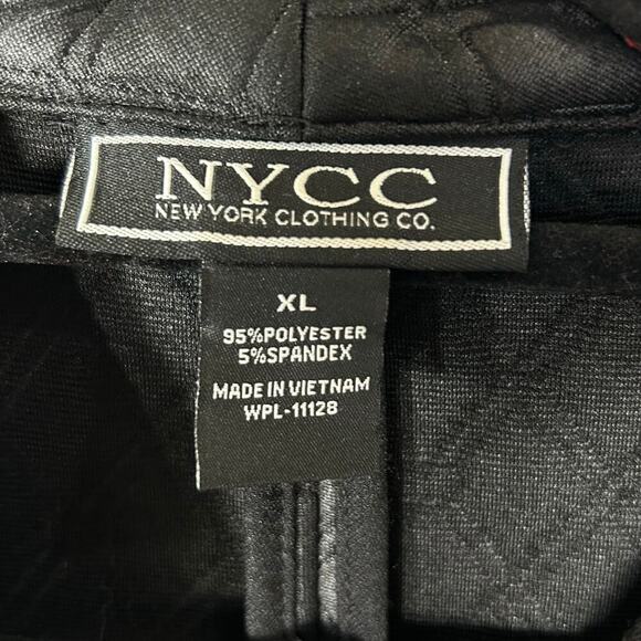 NYCC New York Clothing Co. Jacket Womens XL Black Embossed Long Open‎ Jacket - Picture 3 of 11